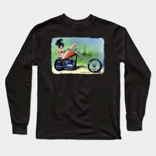 Bikini Motorcycle Girl Long Sleeve T-Shirt